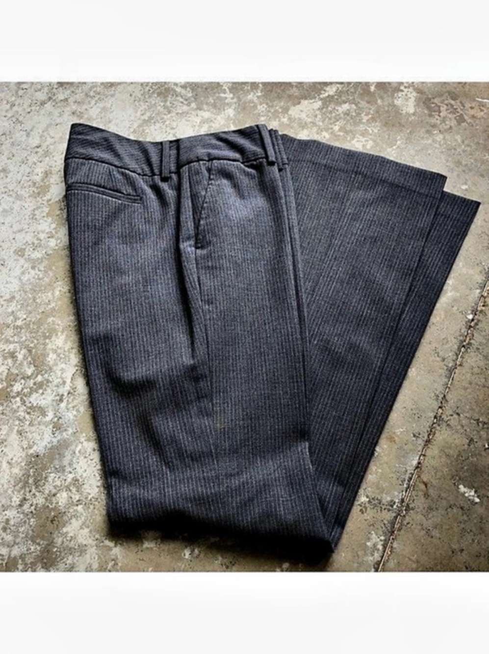 Banana Republic Martin Fit Pinstripe Trouser Women's Gray Trousers